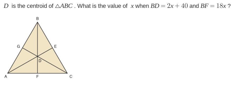 D is the centriod. What is the value of X-example-1