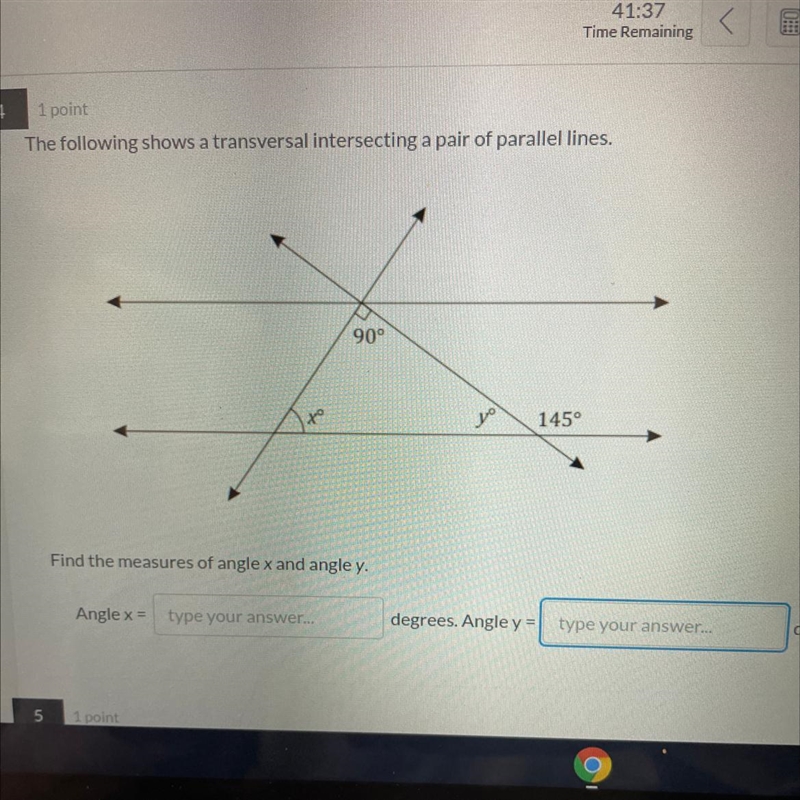 Find the measure of x and y-example-1