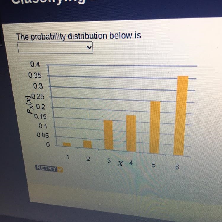 The probability distribution is? Answer is not positively skewed.-example-1