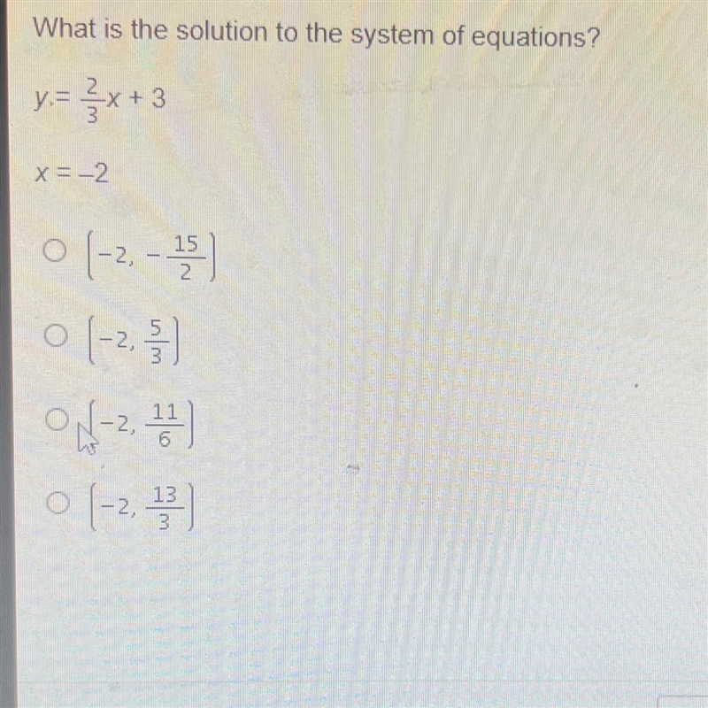 What is the solution to the system of equations? y:= x +3 x=-2.-example-1