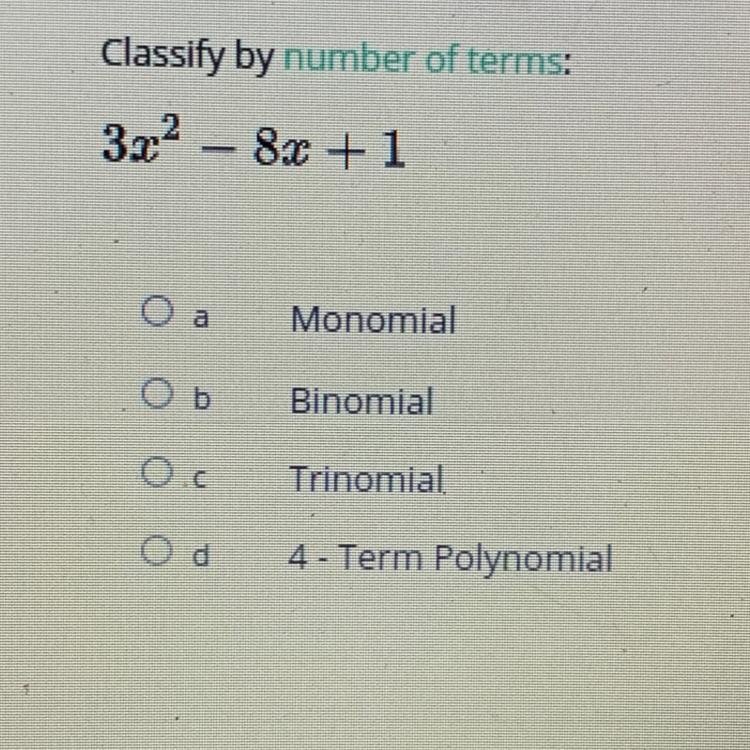 Classify by number of terms:-example-1