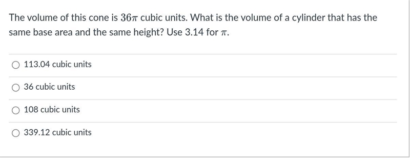 What is the volume of a cylinder that has the same base area and the same height?-example-1