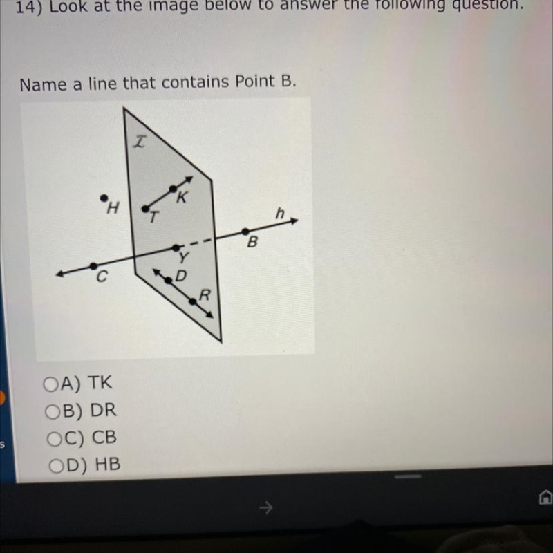 Name a line that contains point b-example-1