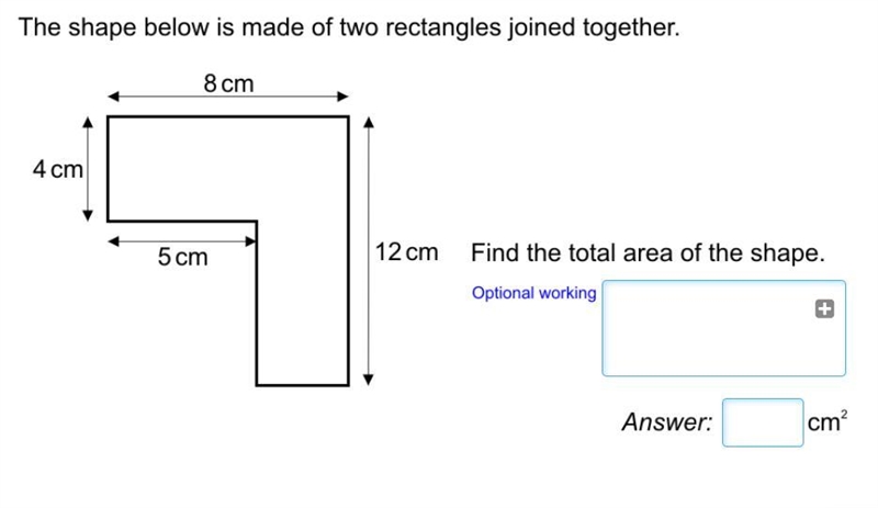 Find the total area for the shape!!-example-1