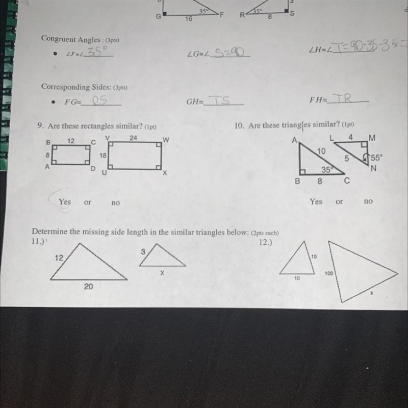 I need help with questions 9 & 11 please help-example-1