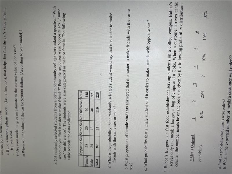 2. 205 randomly selected students from a certain community college were asked a question-example-1