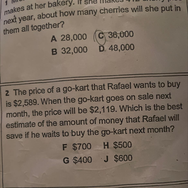 The price of a go kart that Rafael wants to buy is $2,589 when the go kart goes on-example-1