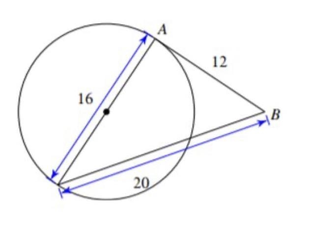 Please help its my final exam! Is AB a tangent line? Support your answer below.-example-1