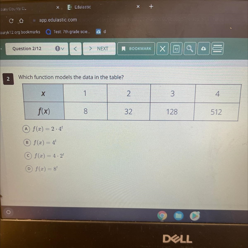 Which function models the data in the table?-example-1