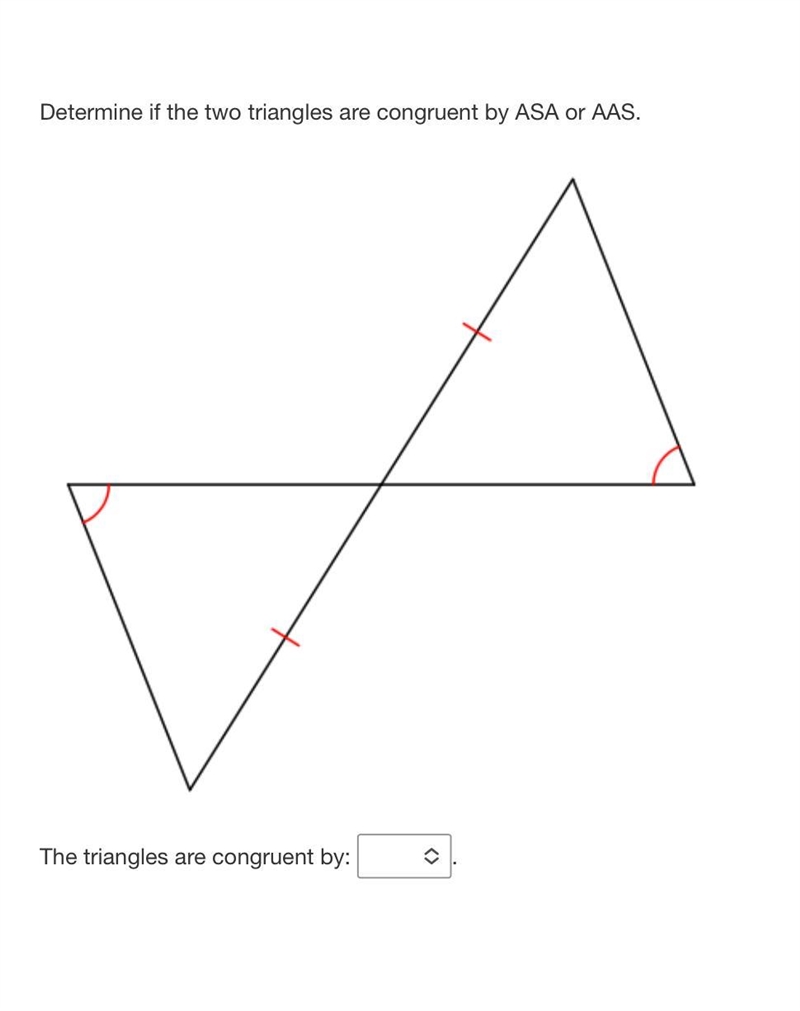 Determine if the two triangles are congruent by ASA or AAS.-example-2