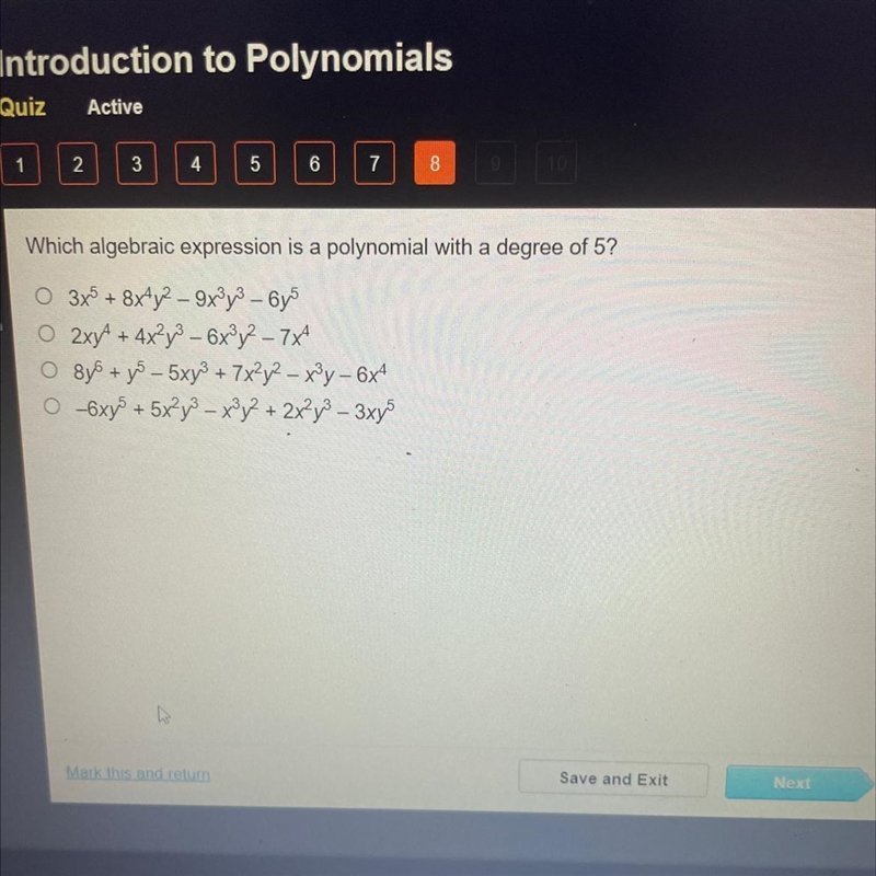 Which polynomial correctly combines the like terms and expresses the given polynomial-example-1