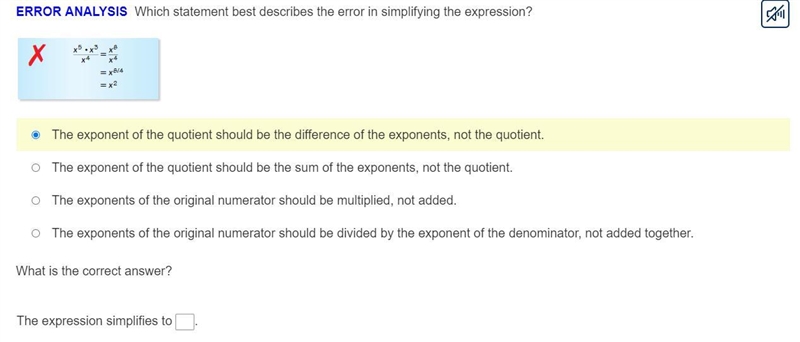 NEED SOLVING ASAP. The one that is highlighted is right I just need what the expression-example-1