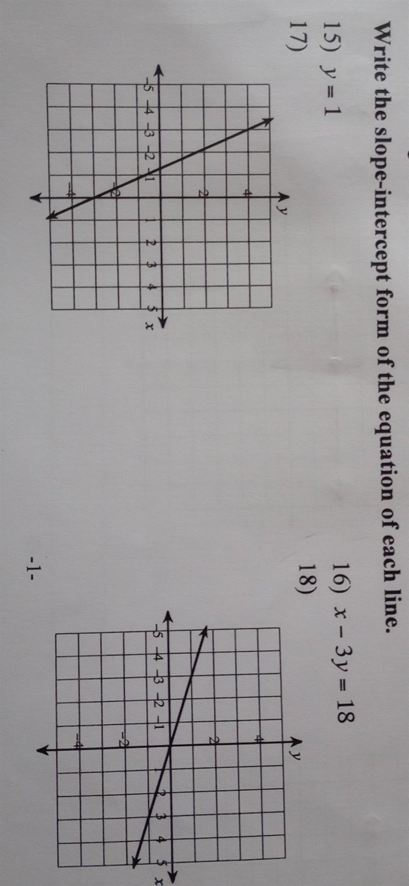 Write the slope-intercept form of the equation of each line and how do you solve them-example-1