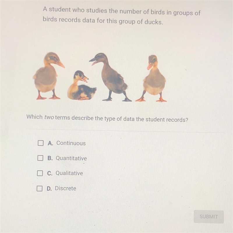 A student who studies the number of birds in groups of birds records data for this-example-1