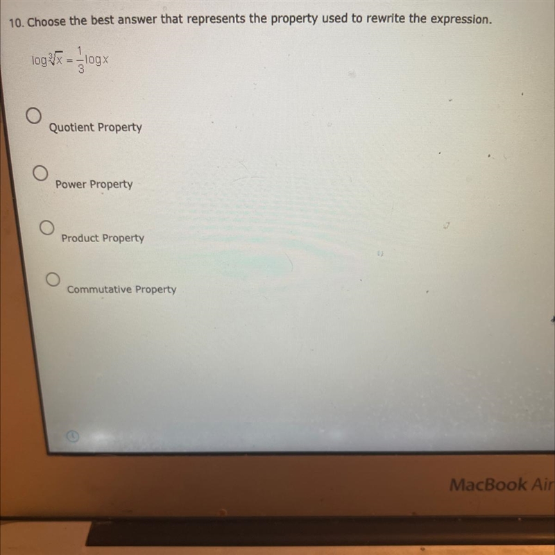 Choose the best answer that represents the property used to rewrite the expression-example-1