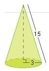 What is the surface area of the right cone below? A. 63π units² B. 54π units ² C. 99π units-example-1