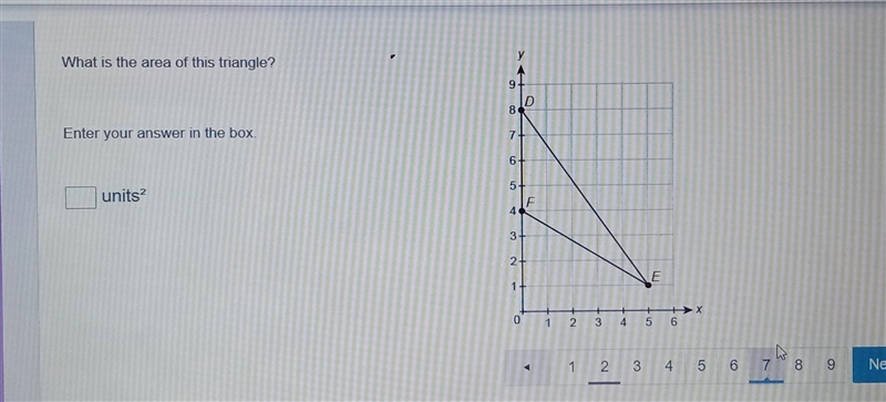 What is the area of this triangle? Enter your answer in the box. units² ​-example-1