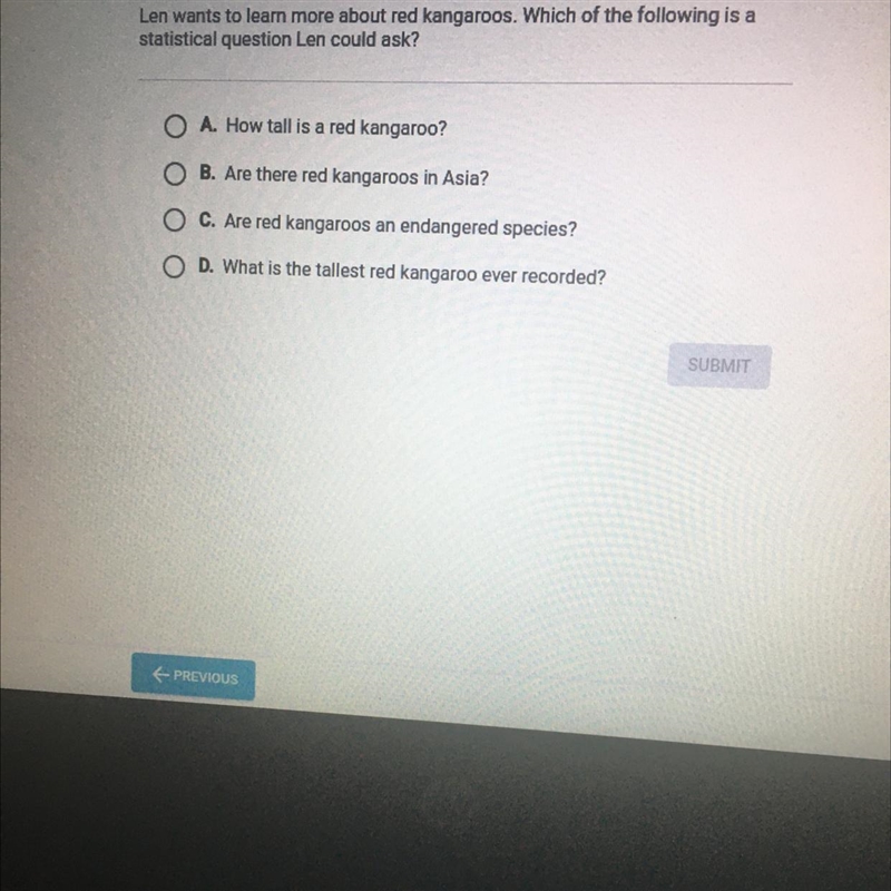 Question 14 of 15 Len wants to learn more about red kangaroos. Which of the following-example-1