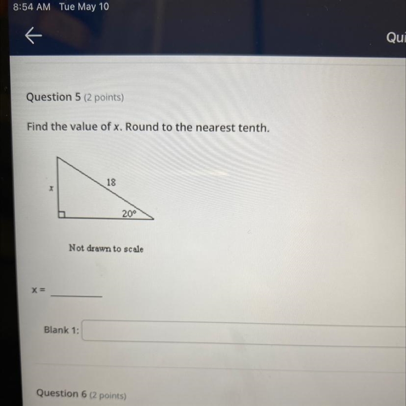 Uestion 5 (2 points)ind the value of X. Round to the nearest tenth.1820°Not drawn-example-1