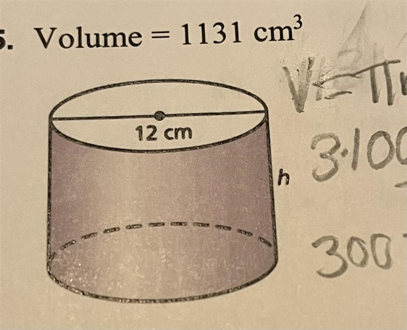 Find the missing dimension of the cylinder. Round your answer to the nearest while-example-1