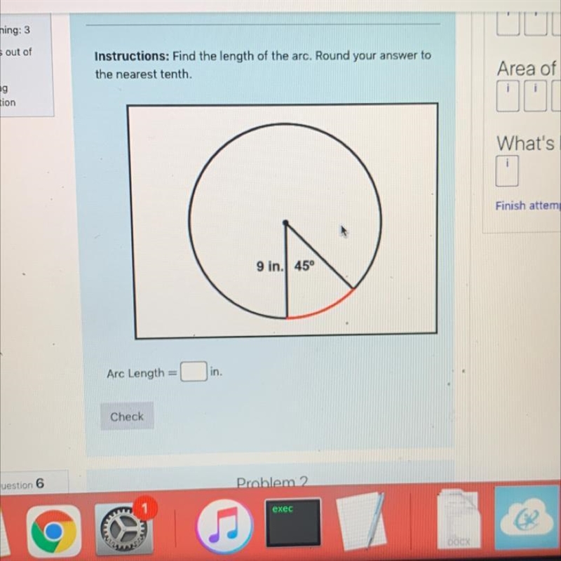 Find the length of the arc.Round your answer to the nearest tenth-example-1