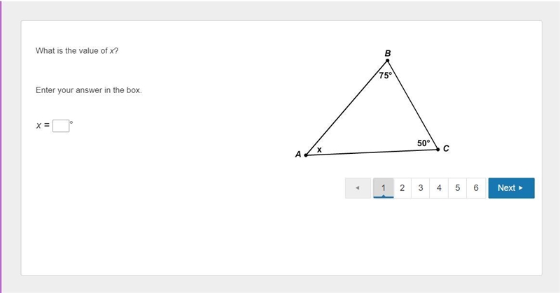 What is the value of x? Enter your answer in the box. x =-example-1