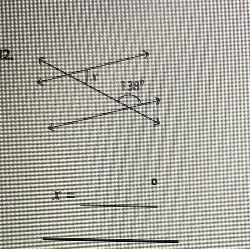 What does X= and what is the angle A. Corresponding B.same side interior C. Alternate-example-1