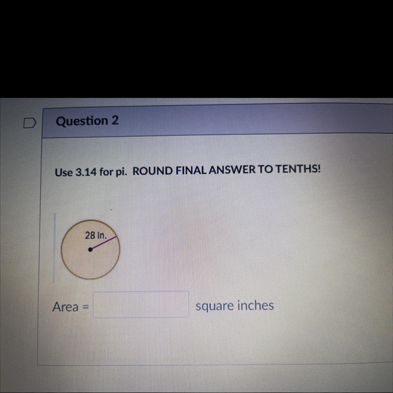 Use 3.14 for pi. ROUND FINAL ANSWER TO TENTHS!-example-1