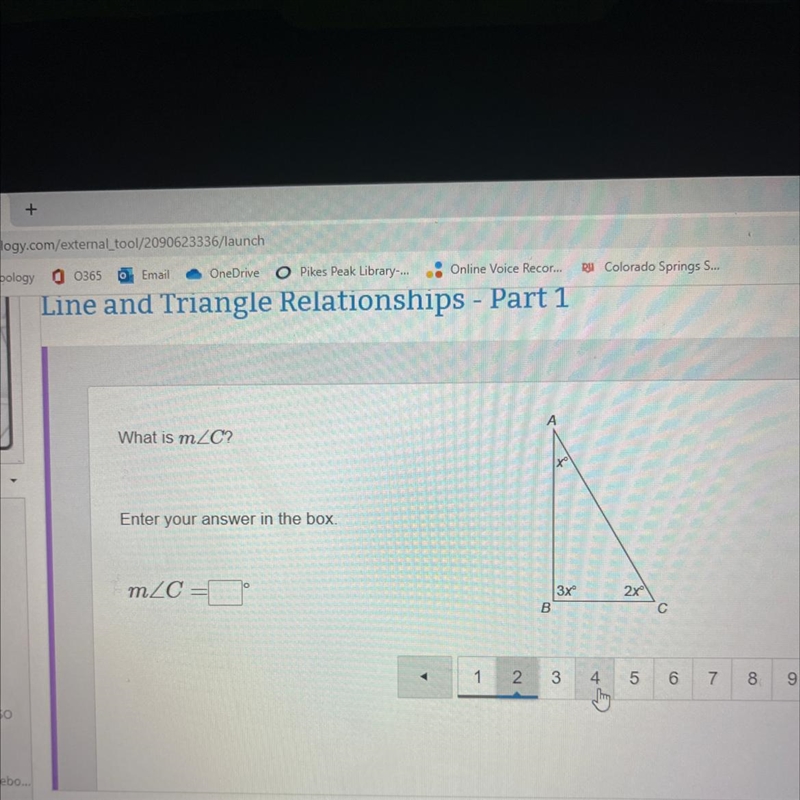 What is m Enter your answer in the box. m A=x B=3x C=2x-example-1