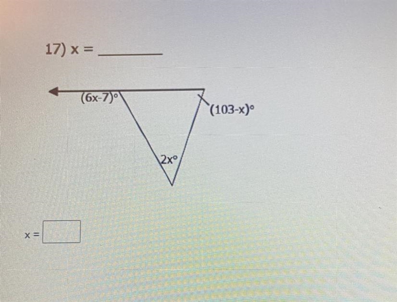 Find x of the triangle-example-1