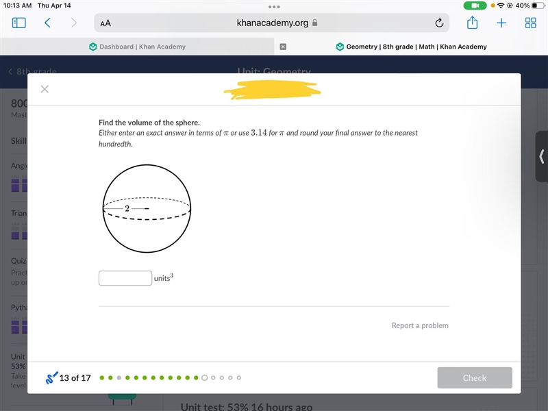 Help! Khan academy geometry practice-example-1