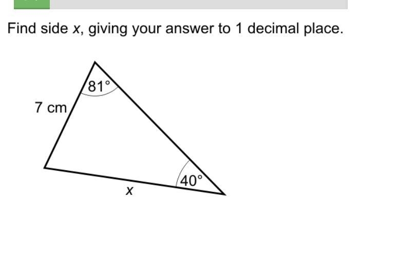 Find side X give answer to 1dp-example-1