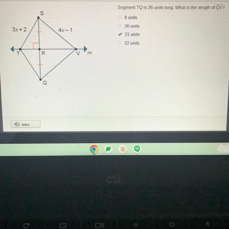 Determining a Segment Length how do i solve 4x-1-example-1