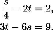 Find the ordered pair (s, t) that satisfies the system.-example-1