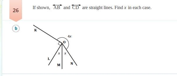 If shown, AB and CD are straight lines. Find x in each case. WILL MARK BRAINLISIT-example-1