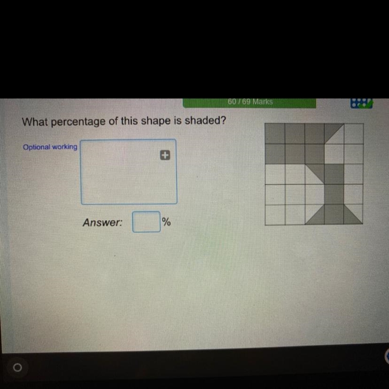 What percentage of this shape is shaded?-example-1