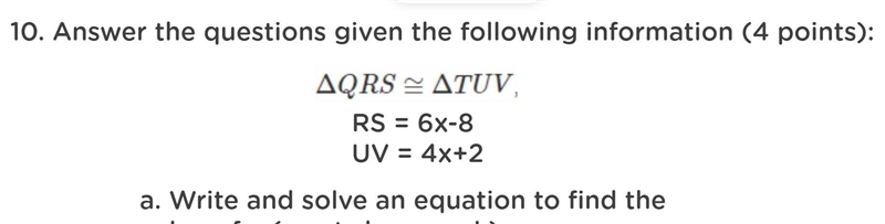 Please help it's urgent! part a) says write an equation and solve for x-example-1