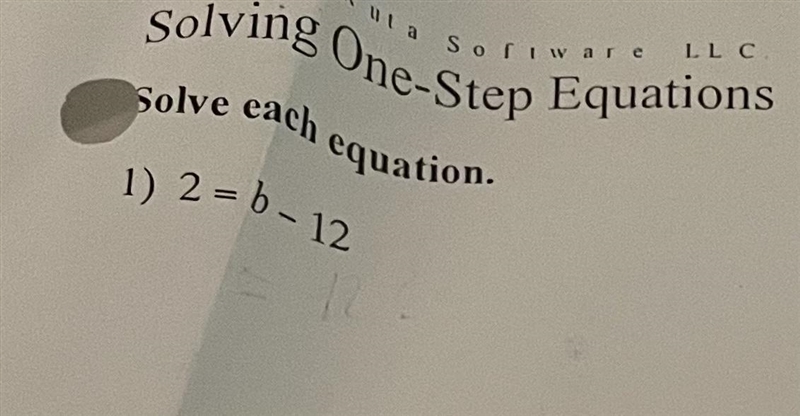 2=b-12 Solving One-Step Equations-example-1