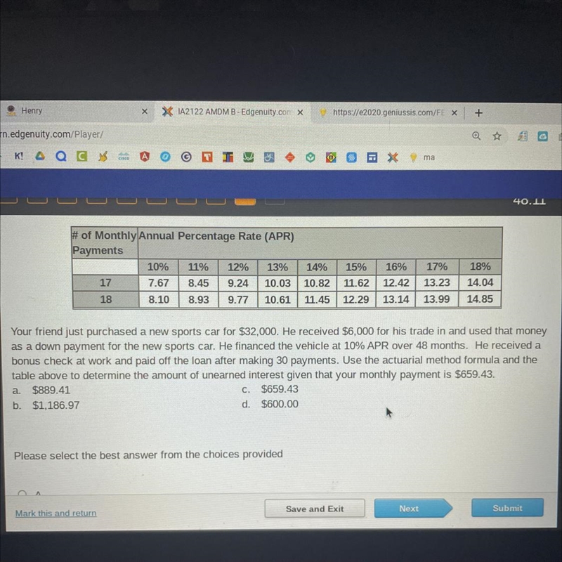 Your friend just purchased a new sports car for $32,000. He received $6,000 for his-example-1