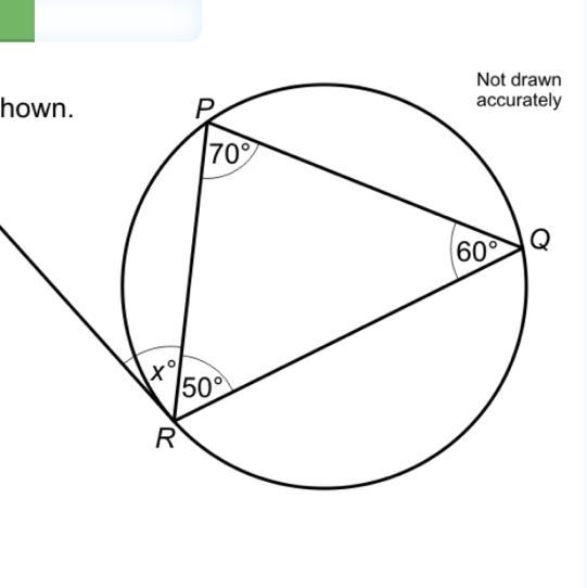 What is x and what is the reason why (circle theorems)-example-1