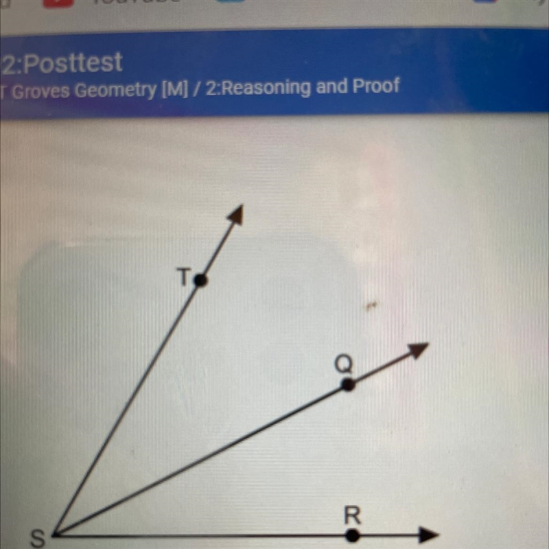 If mZRST = 65, mZQST = 2x, and mZQSR = 3x - 10, what is the value of x?-example-1