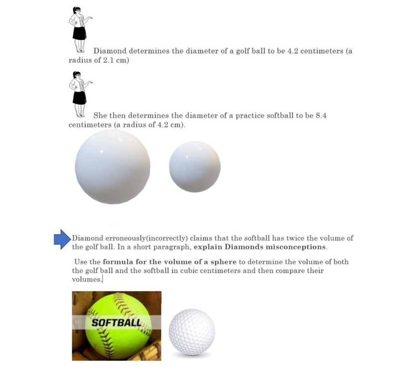 Please help!!! (Hint: Golf Ball Volume V = 4/3 π r3 ; V = 4/3 ∙ (3.14) ∙ (2.1)3 ) (Hint-example-1