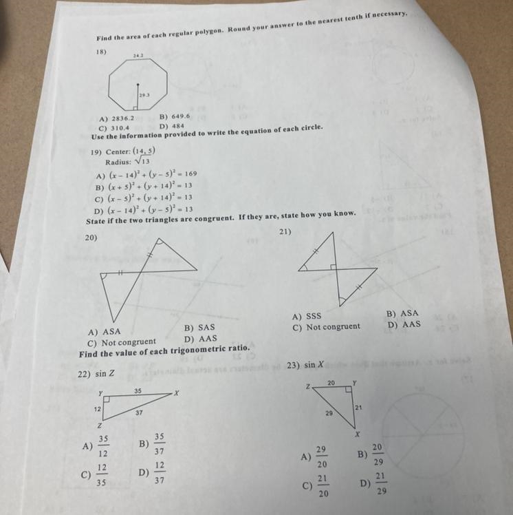 18. Find the area of each regular polygon. Round your answer to the nearest tenth-example-1