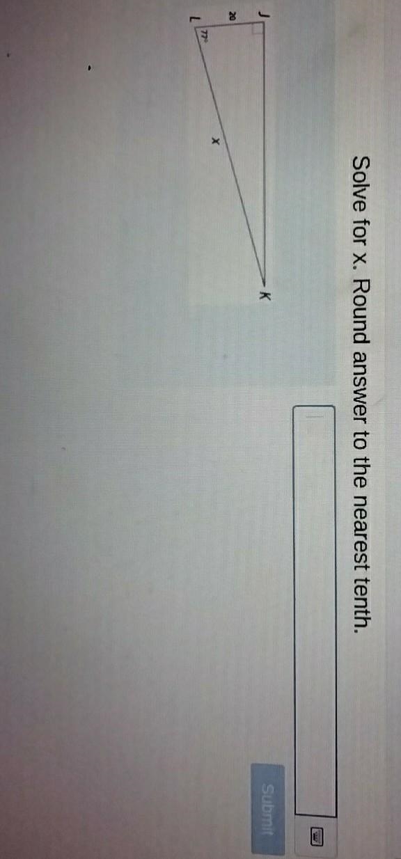 Solve for x. Round answer to the nearest tenth. Submit 20 27​-example-1