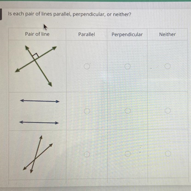 Is each pair of lines parallel, perpendicular, or neither?-example-1