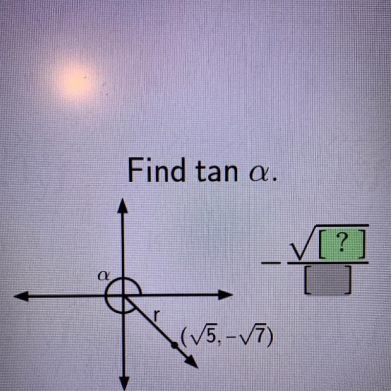 A Find tan a. r √5,-√7) ✓[? Enter-example-1