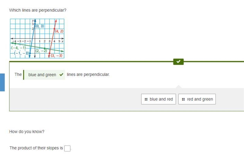 2.2 question 7) Which lines are perpendicular? The_____ lines are perpendicular (blue-example-1