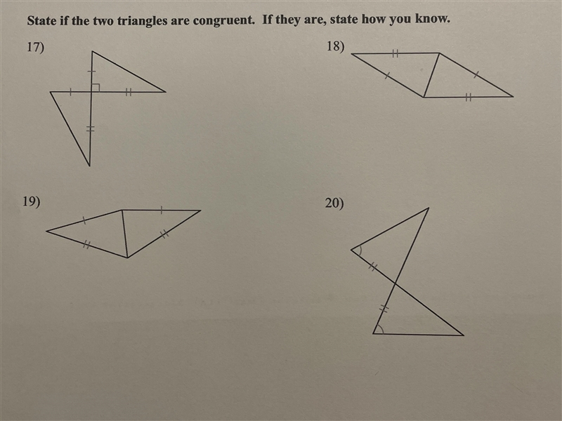 State if the two triangles are congruent. If they are, state how you know.-example-1