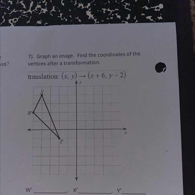 Need help with this graphing and W X and Y-example-1