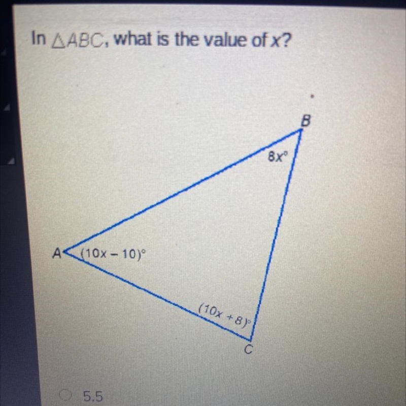 A. 5.5 B. 6.5 C. 55 D. 65-example-1